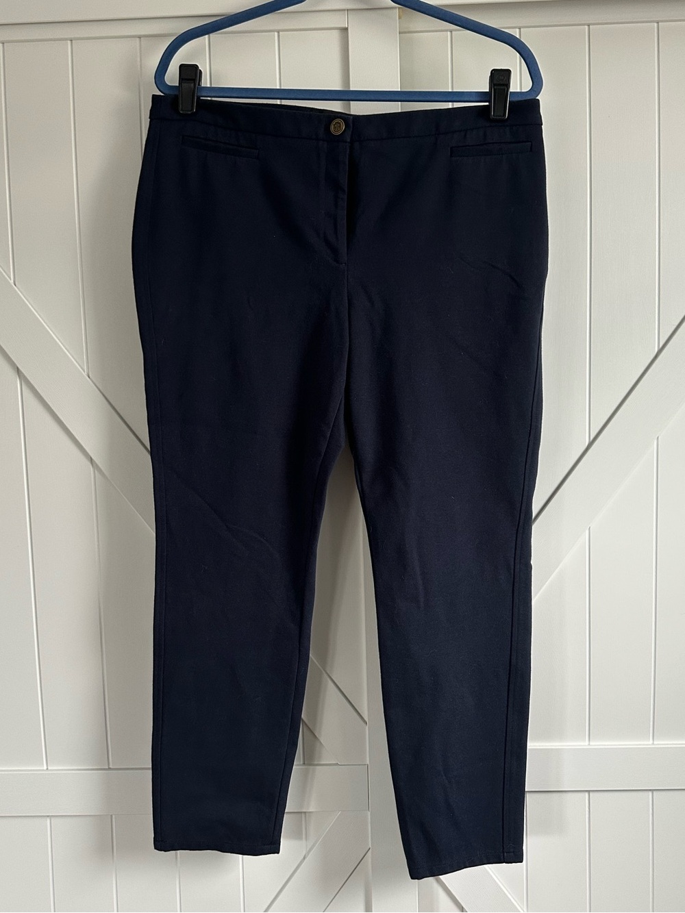 Talbots Dalton Petites 14P Navy Blue Slim Ankle Pants Stretch 14 P